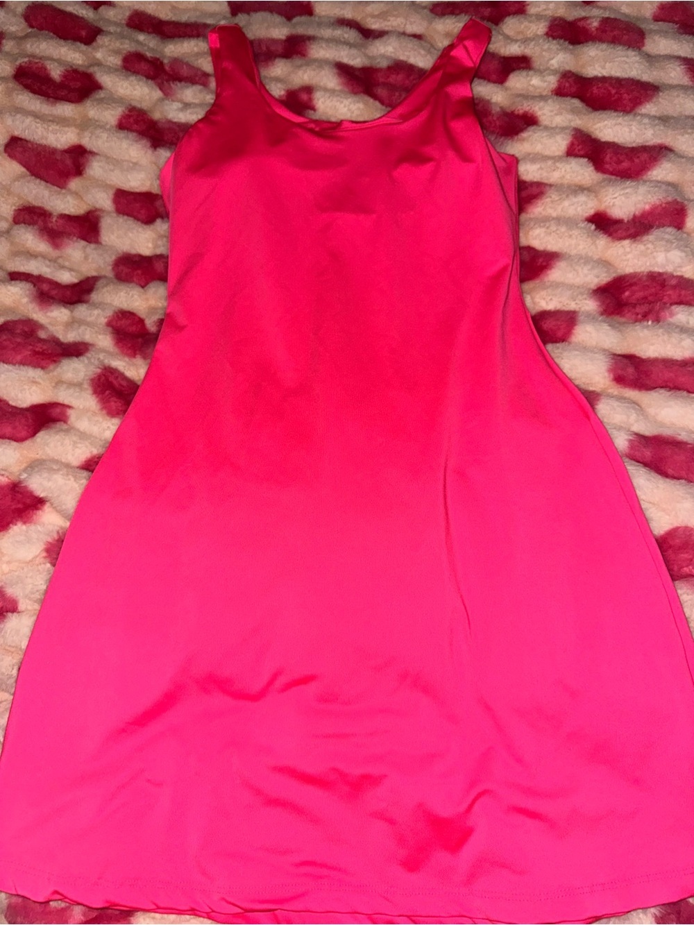 white birch Hot Pink Midi Dress w/Inside Bralette Sleeveless - Small EUC